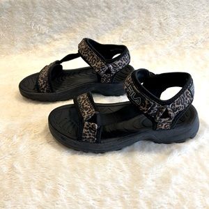 Womens Fila Andros leopard sandals